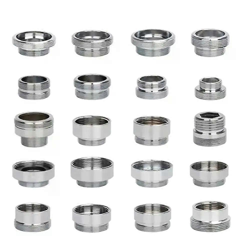 Küchenarmatur-adapterset 18/20/22/24 Mm Auf 22 Mm Mit Unterlegscheibe, Metall, Stecker/buchse, Sparsamer Wasserhahnanschluss, Badezimmerzubehör