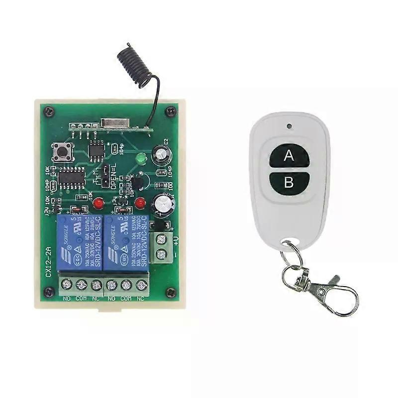 Universeller Drahtloser Fernbedienungsschalter (315–433 Mhz) Für 12–24 V Dc, 2 Kanäle, Relais-empfängermodul, Funkfernsteuerung