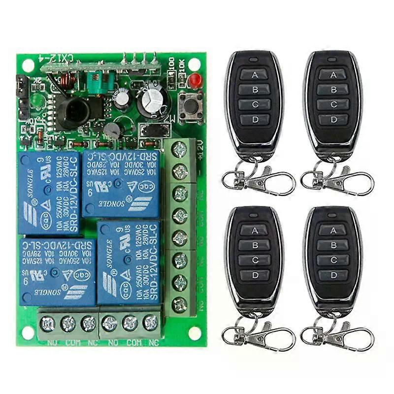 Dc12v 24v 4ch 4-kanal Funkfernbedienung Lichtschalter 10a Relaisausgang Funkempfängermodul Schaltersteuerung Garagentore
