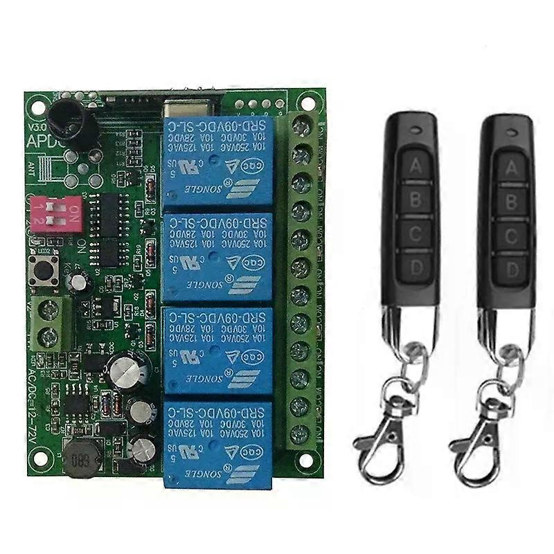Intelligenter Mehrfach-gleichstrom-funkrelais-empfänger + Sender (4 Kanäle, 12 V/24 V, 10 A, 315/433 Mhz)