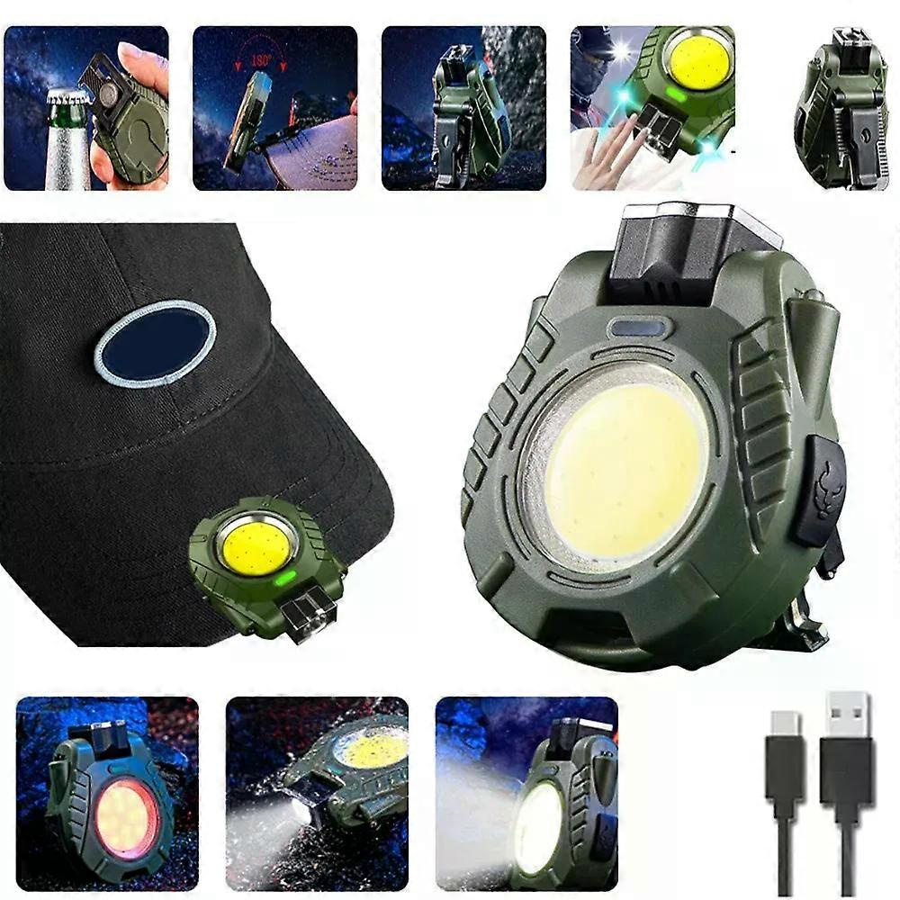 Multifunktionale Cob-schlüsselanhängerleuchte Mit Handbewegungssensor, Tragbare Led-taschenlampe Zum Anclipsen, Hut-stirnlampe Für Outdoor-arbeiten