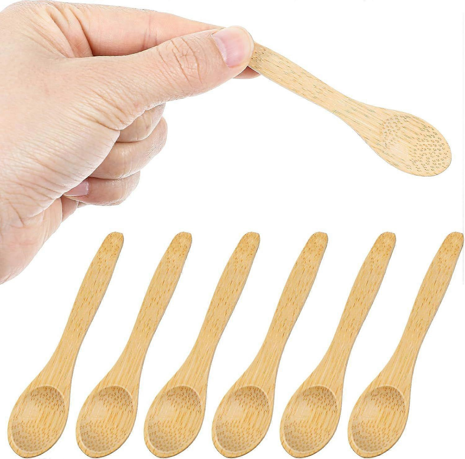 Mabor 6er-set Kleine Holzlöffel, 354 Zoll (ca. 9 Cm), Handgefertigt, Naturdesign, Winzige Löffel, Kleine Holzteelöffel Für Gläser, Sahnekännchen, Honig, Gewürze, Küchenzubehör