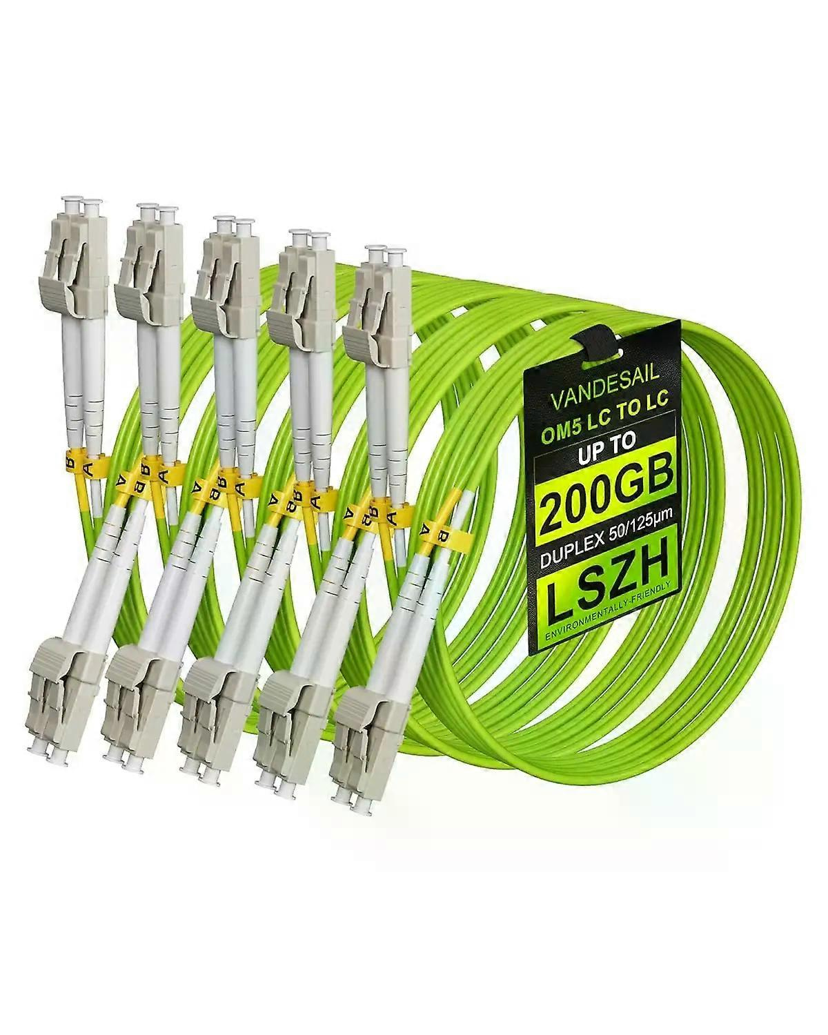 Vandesail 5er-pack 1-3 M Glasfaser-patchkabel Om5 Lc-lc Multimode 50/125 M Duplex Lszh 1/10/40/100 Gb Om4/om3-kompatibel
