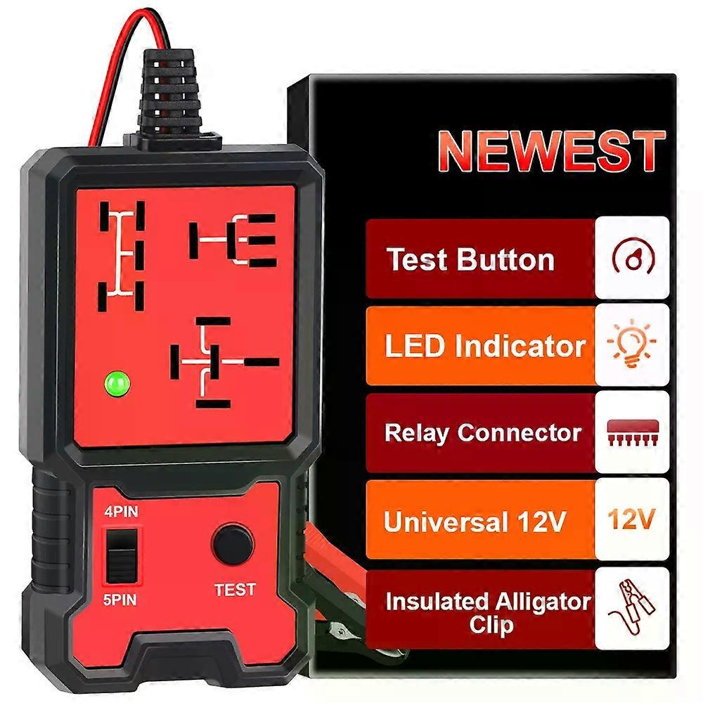 Universeller 12v-autobatterieprüfer, Kfz-elektronikrelais-tester Mit Led-anzeigeleuchte, Spannungsprüfer, Kfz-relais-tester