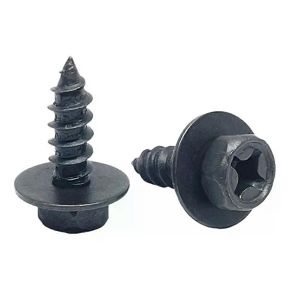 10 Stück Schwarze Selbstschneidende Kreuzschlitzschrauben M6 6 Mm Mit Dichtung Für Auto- Und Motorradstoßstange, Kotflügel, Motorschutzbügel