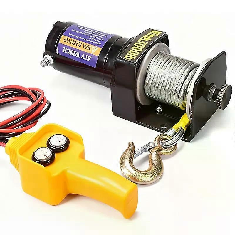12v/24v Tragbare Elektrische Seilwinde Mit Stahlseil, 3000 Lb Zugkraft, Geeignet Für Atv-anhänger, Geländefahrzeuge Und Boote