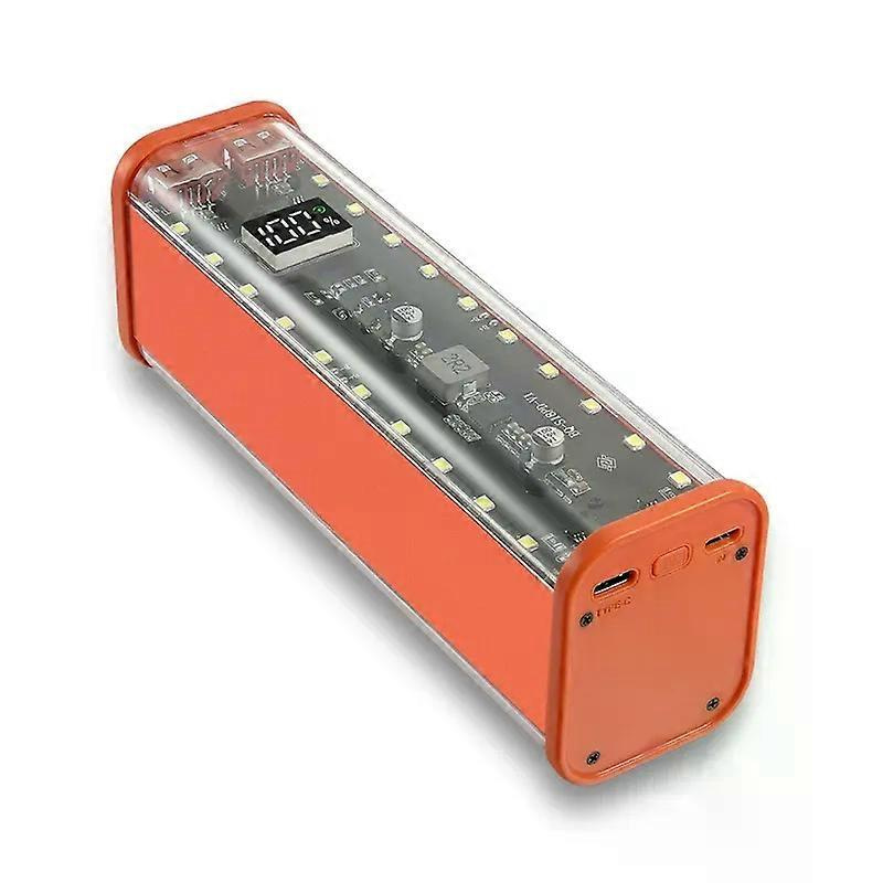 21700 Diy Powerbank-gehäuse Für 4 X 21700-akkus, Pd20w Powerbank-gehäuse Mit Led-bildschirm, Transparente Akkuaufbewahrungsschale