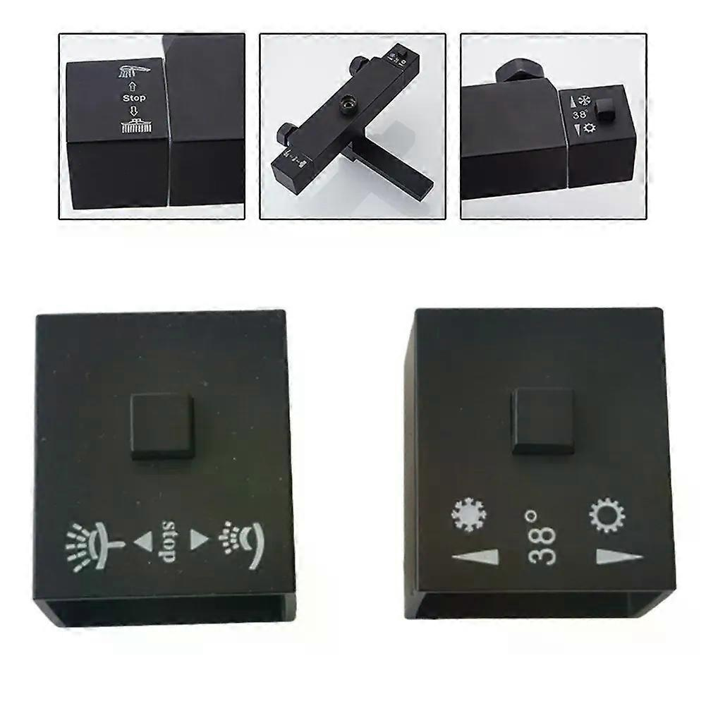 2 Stück Duschtemperaturregler-griffknöpfe Aus Lackiertem Abs-kunststoff, Thermostatisch, Für Badezimmer, Schwarz, Einfache Montage