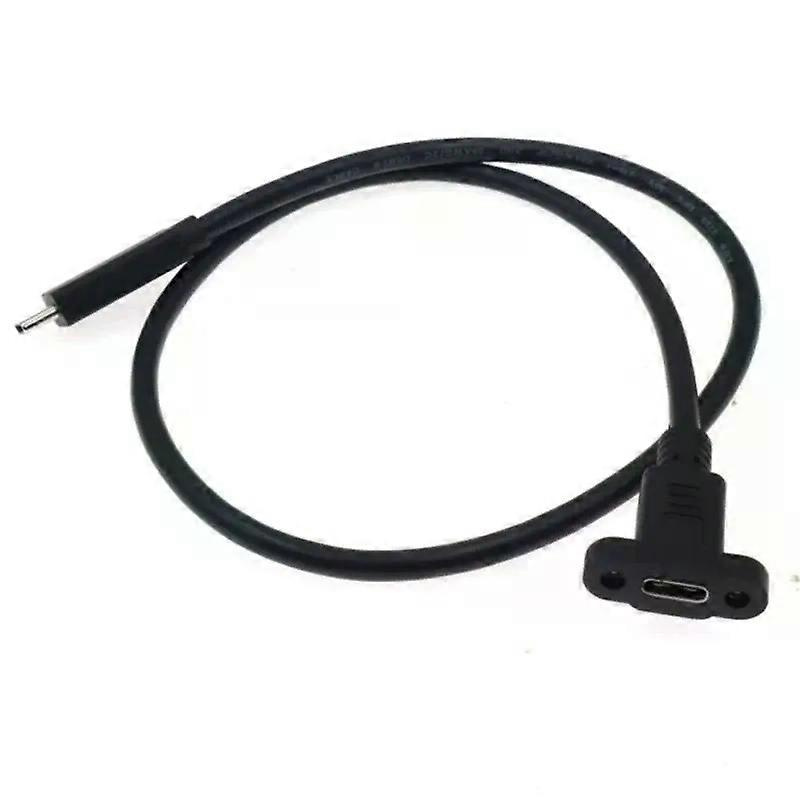 30-100 Cm Langes Usb-c-verlängerungskabel (stecker Auf Buchse) Mit Ohrschraubenbefestigung Zur Plattenmontage (17 Mm Schraubenlochabstand)