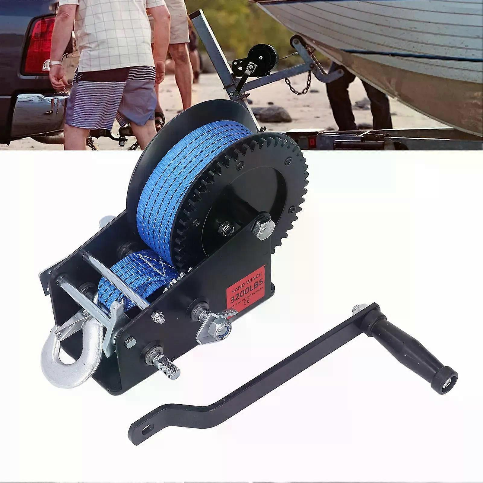 3200 Lbs (ca. 1450 Kg) Kleine Handwinde Aus Legiertem Stahl Mit Starker Traktion, 2-wege-ratsche, Rutschfestem Griff, Für Bootsanhänger Und Industrielle Anwendungen
