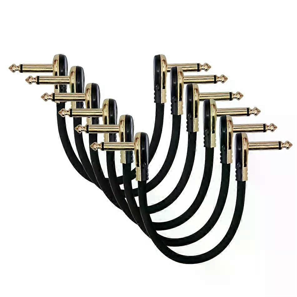 3 Stück/ 6 Stück Gitarren-patchkabel, Rechtwinklig, 15/30 Cm, 6,35-mm-klinkenstecker, Für Gitarren-effektpedale