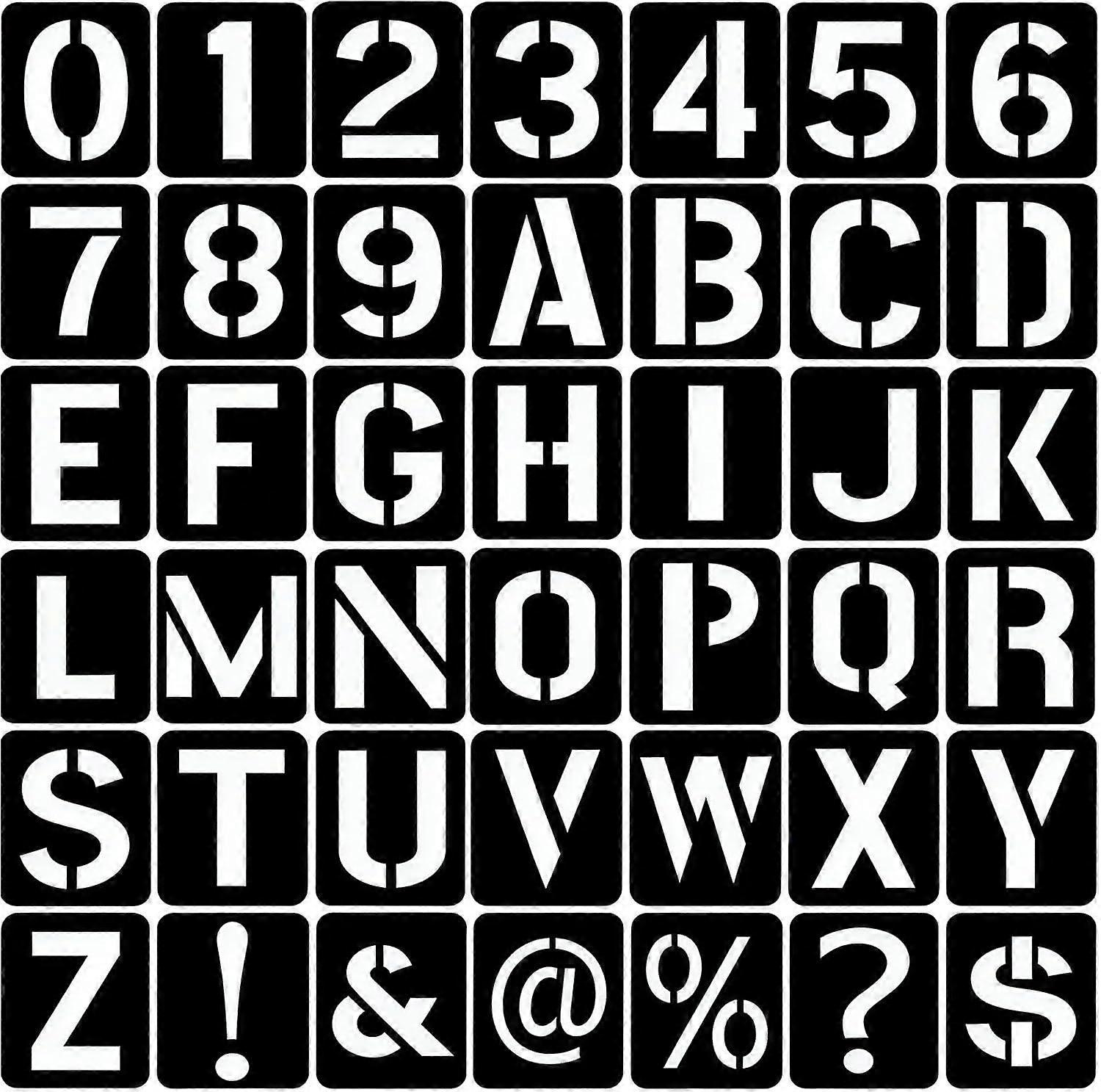 42 Stück 7,6 Cm Große Alphabet-buchstaben-schablonen, Große Zahlen-schablonen, Wiederverwendbare Kunststoff-alphabetvorlagen Für Holz, Wände, Stoff, Steine, Schilder, Tür, Veranda, Kreidetafel