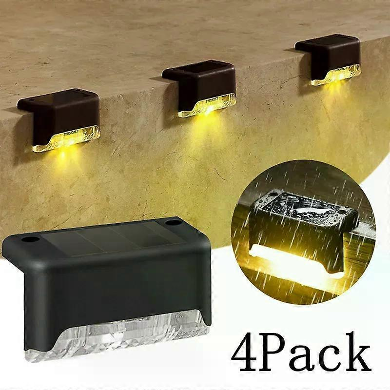4er-pack Solar-wandleuchten Für Terrasse, Treppengeländer, Garten, Hof Und Mehr – Led-außenbeleuchtung Für Die Weihnachtszeit