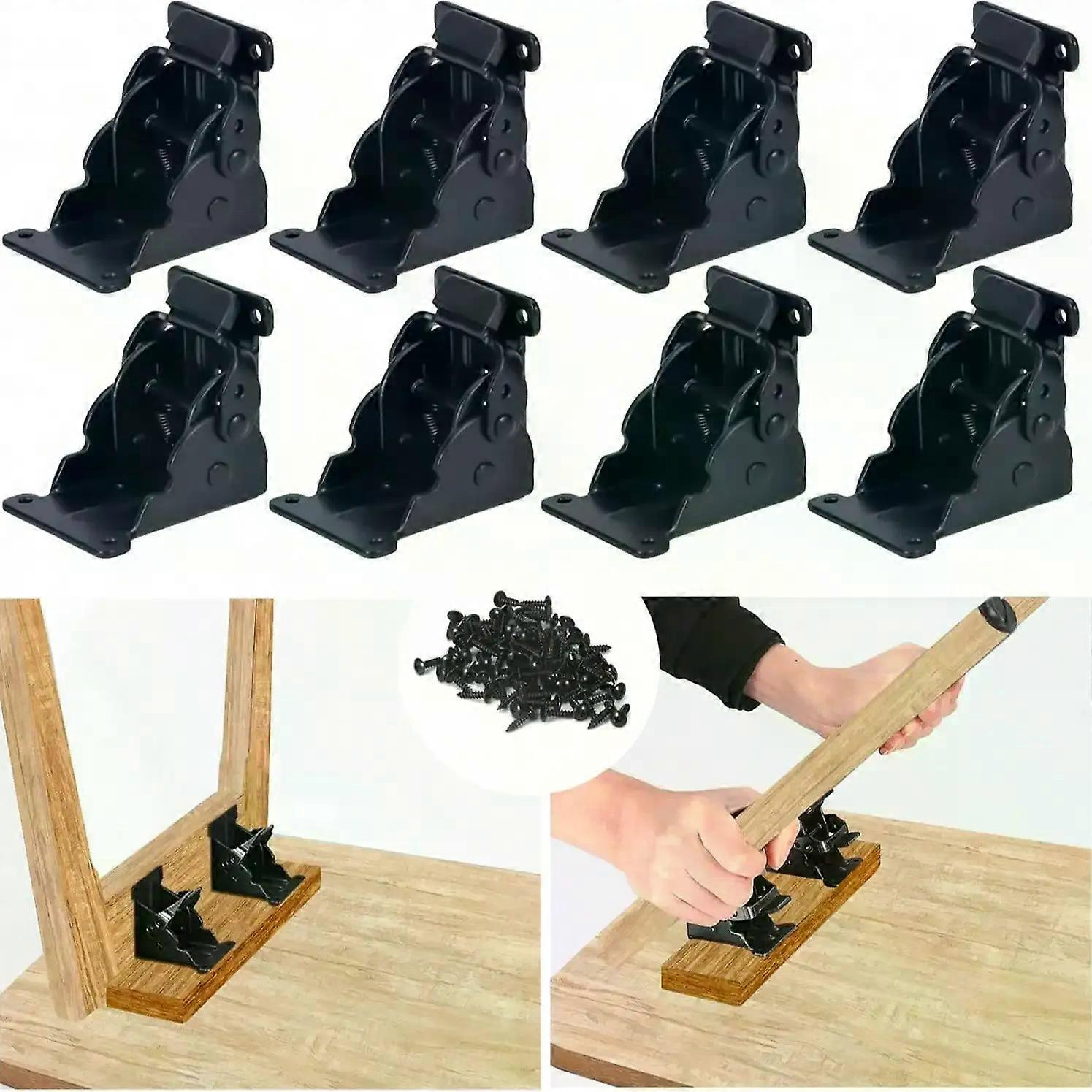 8er-pack 90-grad-klapptischbeine, Halterungen Mit Verriegelung, Verlängerungshalterung, Robuste Klapphalterungen, Selbstverriegelnd, Hoch