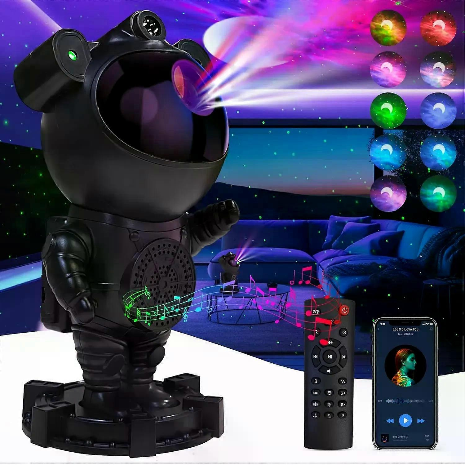 Astronauten-galaxie-projektorlampe – Sternenprojektor-licht Mit Bluetooth-lautsprecher, Sternen- Und Mond-galaxie-lichtern Für Das Schlafzimmer Mit Fernbedienung