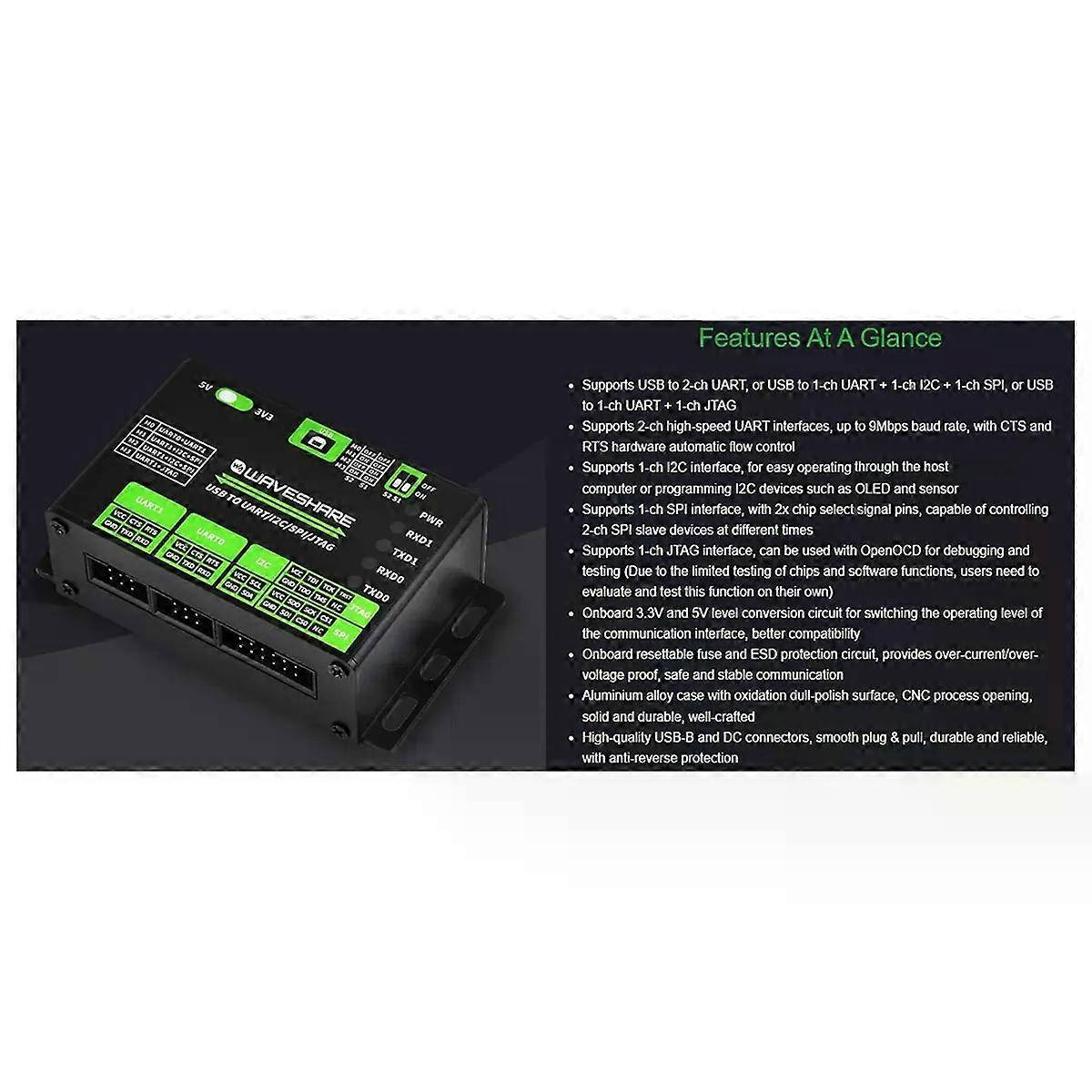 Effizienter Waveshare Usb-zu-uart/i2c/spi/jtag-konverter Für Win7/8/81/10/11
