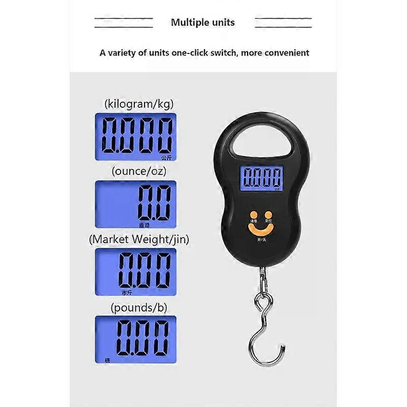Elektronische Hängewaage Bis 50 Kg, Lcd-digitalwaage Mit Hintergrundbeleuchtung Für Küche, Angeln, Gewichte, Taschenwaage, Reisegepäckwaage