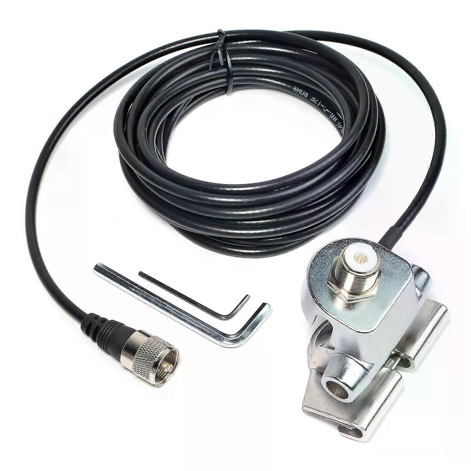 Halterung Für Mobilfunkantenne Mit Kofferraumdeckelbefestigung Und So239-auf-pl-259-stecker, 50 M Rg-58-koaxialkabel
