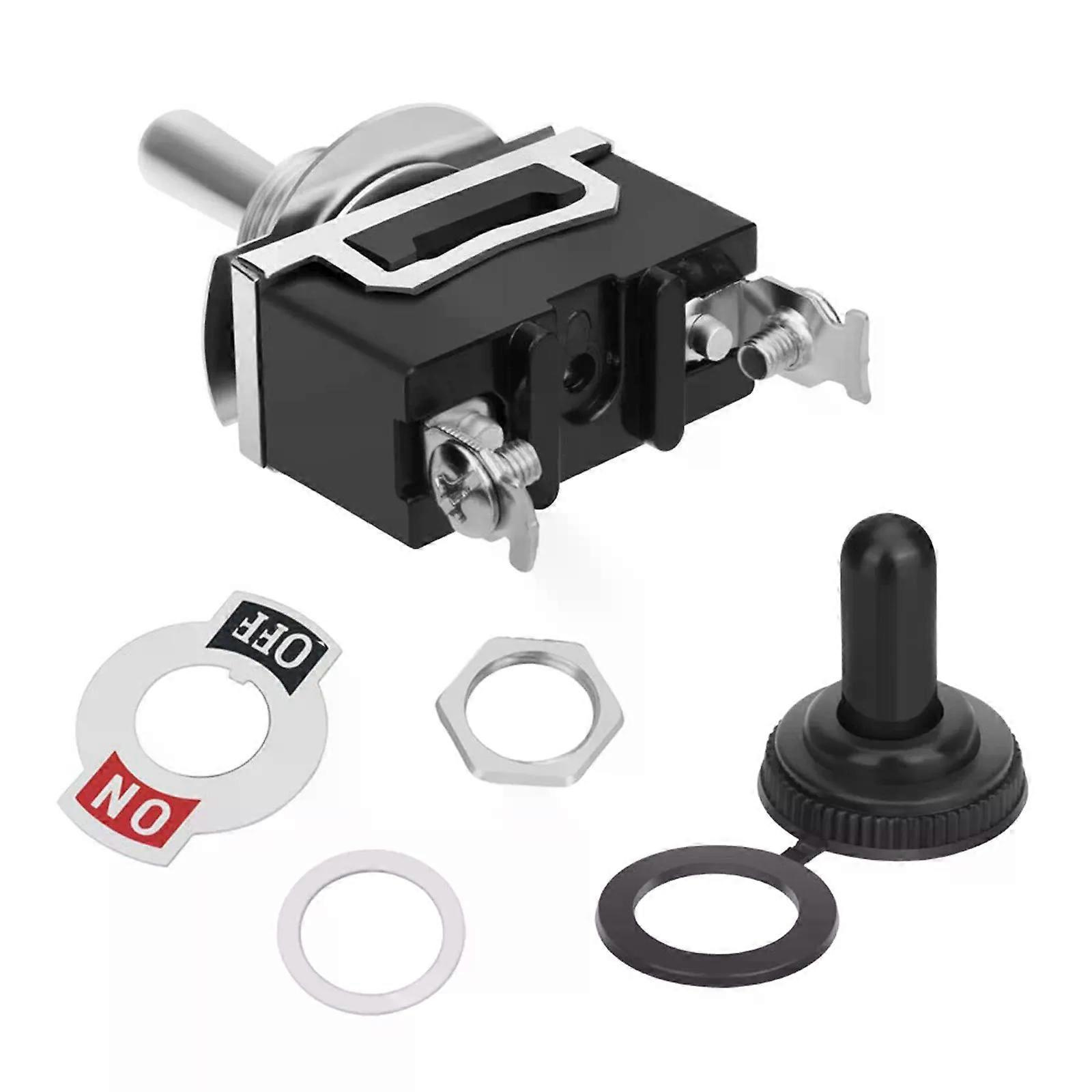 Hochleistungs-kippschalter, 2-polig, 15 A 250 V, 20 A 125 V, Für Auto Und Boot, Metall, Spst, Ein/aus-schalter, Wasserdichte Schutzkappe