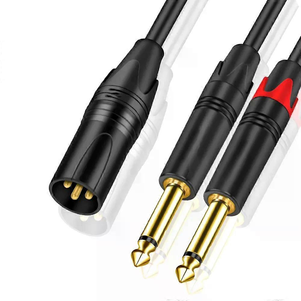 Kmcable 3-poliges Xlr-buchse/stecker Auf Zwei 635 Mm 6,35 Mm Ts Mono-audiokabel Y-splitterkabel Für Mikrofon, Mischpult, Lautsprecher (1 M, 2 M, 3 M, 5 M, 10 M)