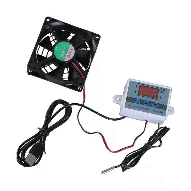 Leiser Usb-gehäuselüfter Für Av-schränke Mit 0-40°-thermostatsteuerung, Geräuscharmer Lüfter, 5v/1a Eingang, 110 Cm Usb-kabel