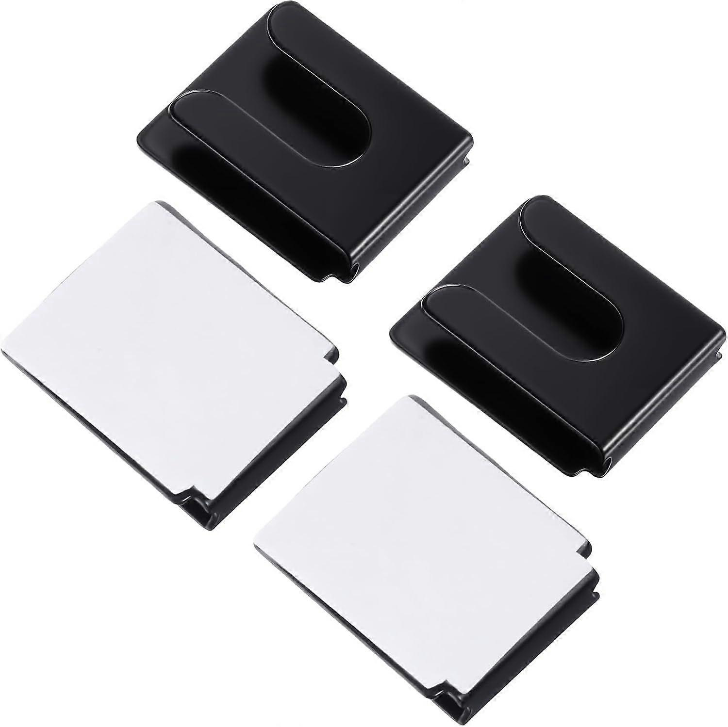 Mabor 4er-pack Funkmikrofonhalterung Mit Kleberückseite, Cb-mikrofonhalterung, Schwarzes Metall, Universelle Kfz-mikrofonhalterung, Clip-halterung Für Auto, Büro Und Zuhause