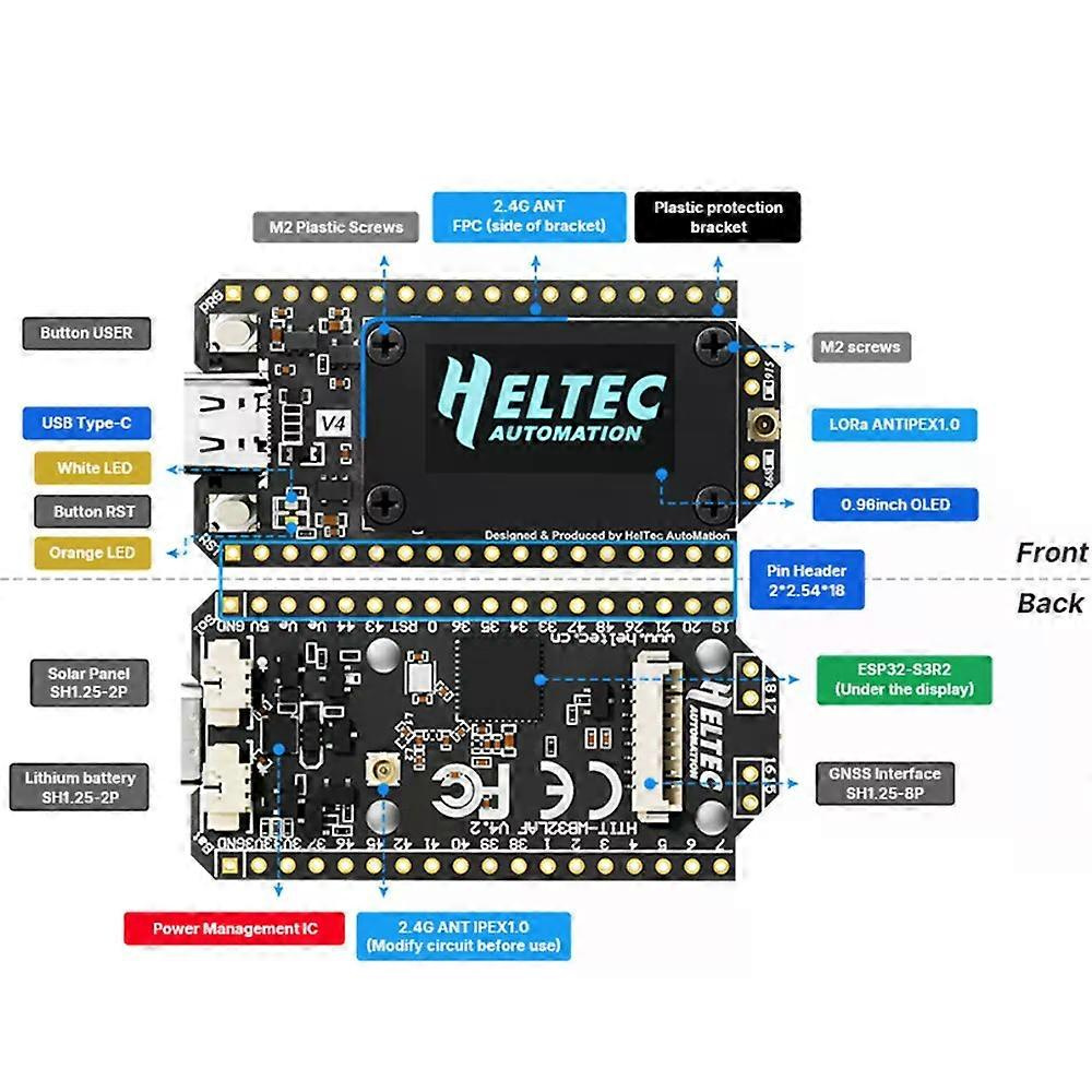 Meshtastic Heltec V4 096 Zoll Oled Solarbetriebenes Lora 32 Entwicklungsboard Gps Esp32 Sx1262 Wifi Ble Für Arduino Iot Elektronik-kit