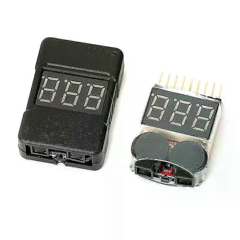 Rc-car-zellenprüfer Bb Ring Lipo-akku Niederspannungsalarm 1-8s Spannungsanzeige Voltmeter Monitor Mit Summer 27-38v