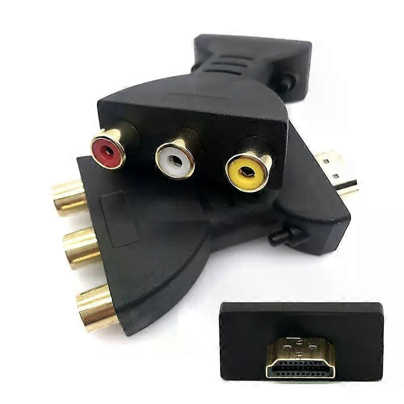 1 Stück Hdmi-zu-av-adapter, Vergoldet, Hdmi-kompatibel, Stecker Auf 3 Rgb-rca-video-audio-adapter, Av-komponentenkonverter-anschluss Für Hdtv/dvd