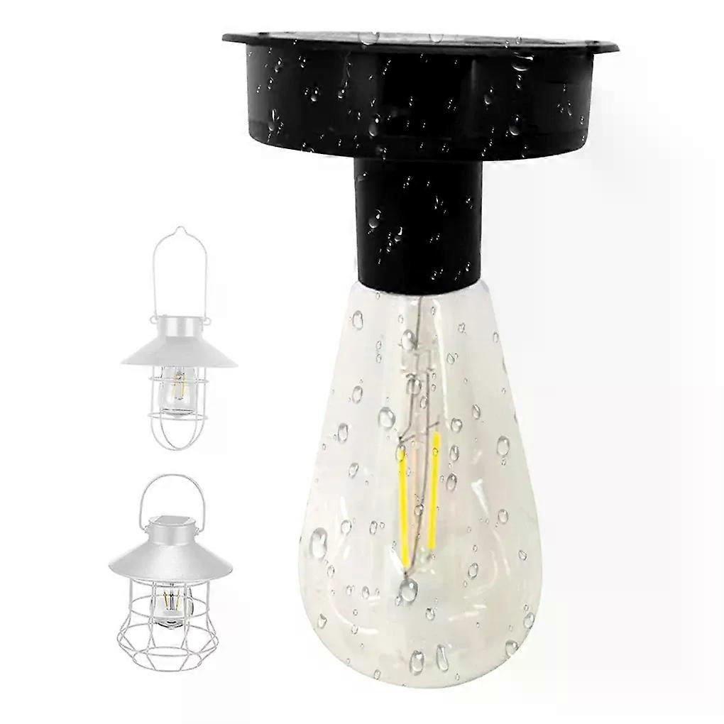 2 Stück Solarlampenfuß Mit Led-birne, Led-lampenfassung, Ip44 Wasserdicht, Stimmungsvolle Dekorationsleuchte Für Outdoor-camping Und Picknick