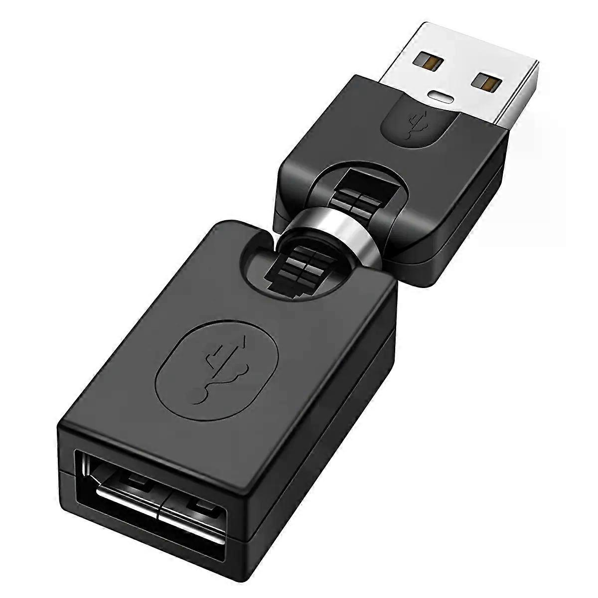 Supernew Schwarzer Usb 20 Stecker Auf Usb Buchse 360 Grad Drehbarer Winkelverlängerungsadapter