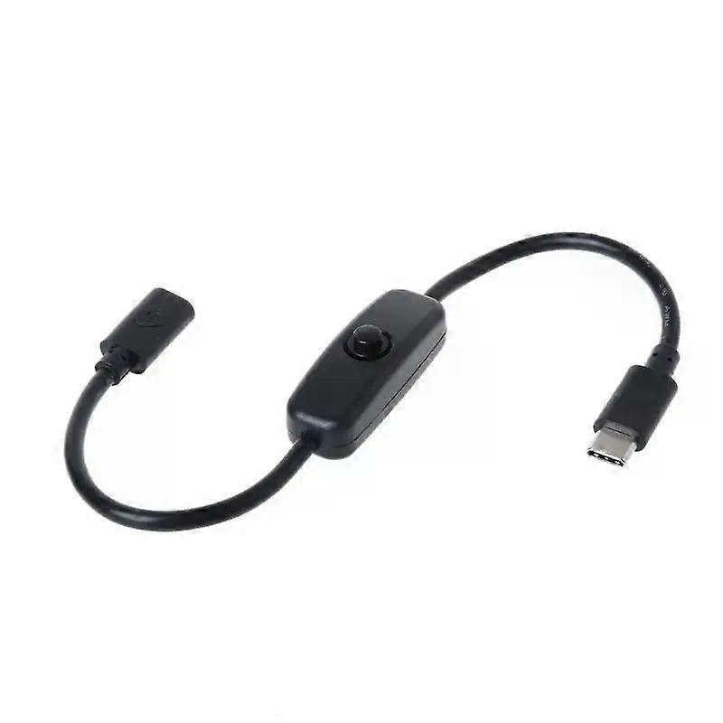 Usb-c-verlängerungskabel (stecker Auf Buchse) Mit Ein-/ausschalter Für Raspberry Pi 4 Und Android-mobiltelefone (27 Cm)