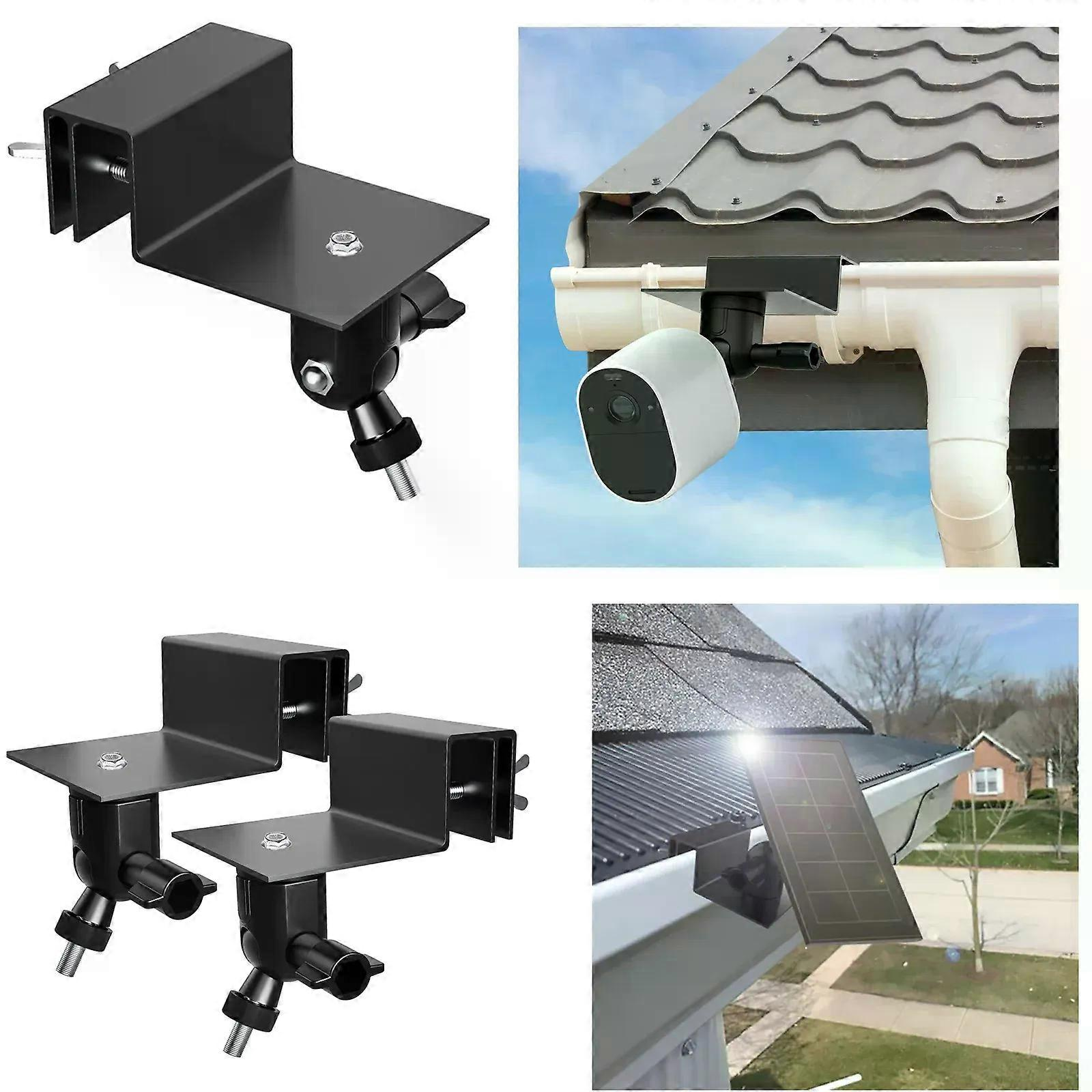 Wetterfeste Dachrinnenhalterung Für Arlo Pro/2/3/4/hd/ultra/ultra 2/go 2/essential/outdoor/eufycam E/2c/2c Pro/2 Pro/e20 E40 (schwarz)