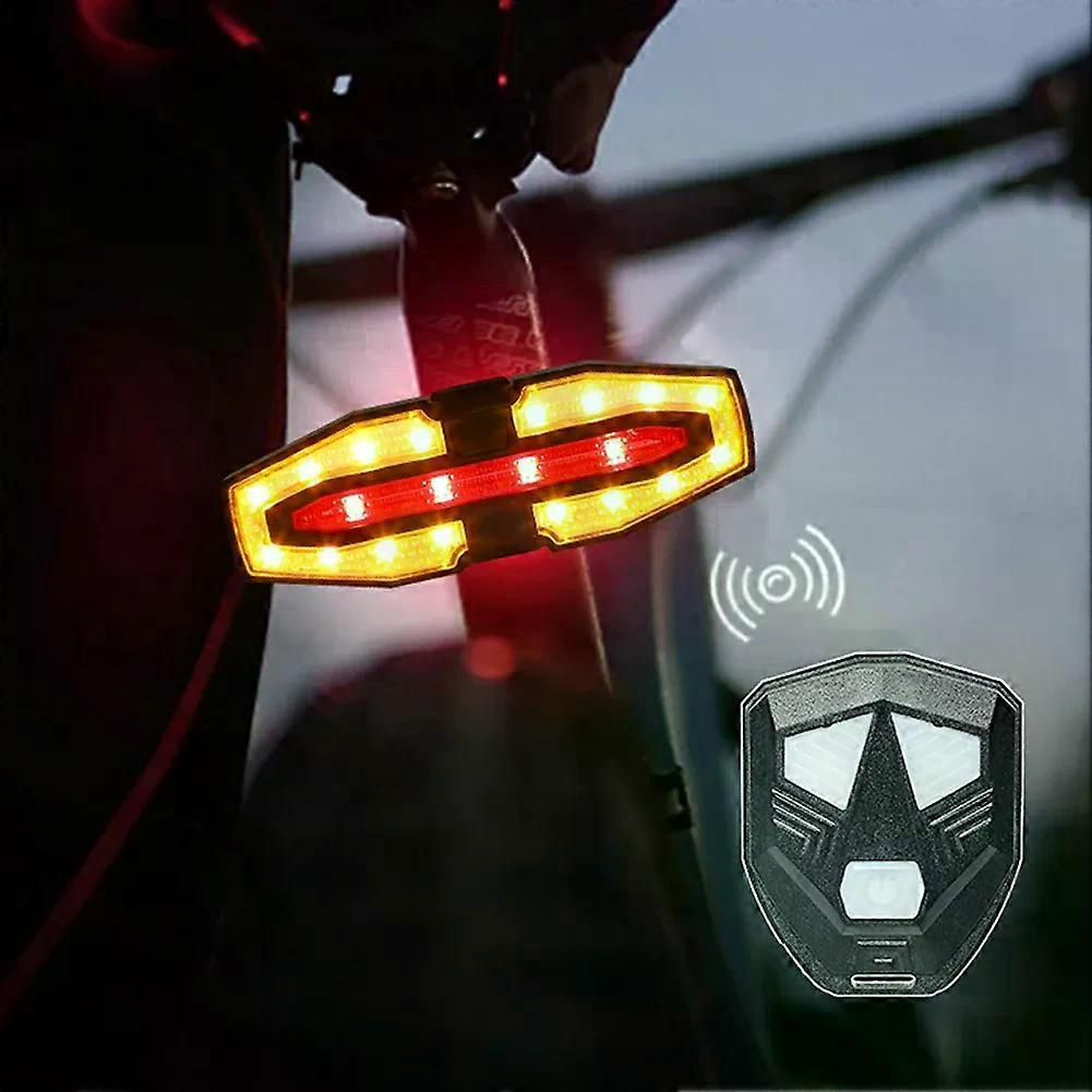 Wiederaufladbares Fahrradrücklicht Mit Blinkern, Kabelloser Fernbedienung, Warnlicht Für Nachtfahrten