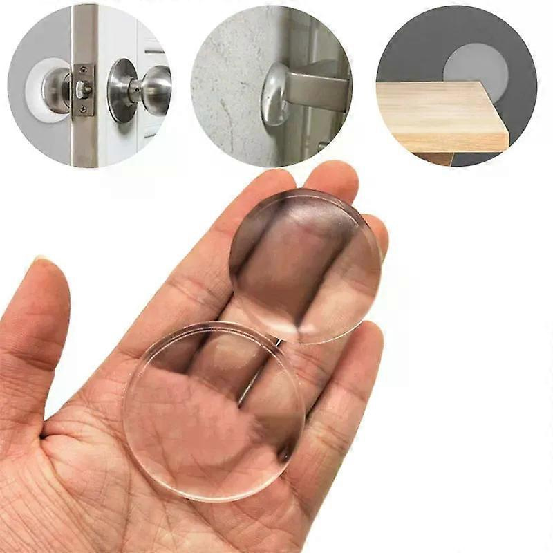 6er-pack Türgriffpuffer, Selbstklebend, Transparent, Silikon, Wandschutz, Waschbar, Wiederverwendbar, Rund