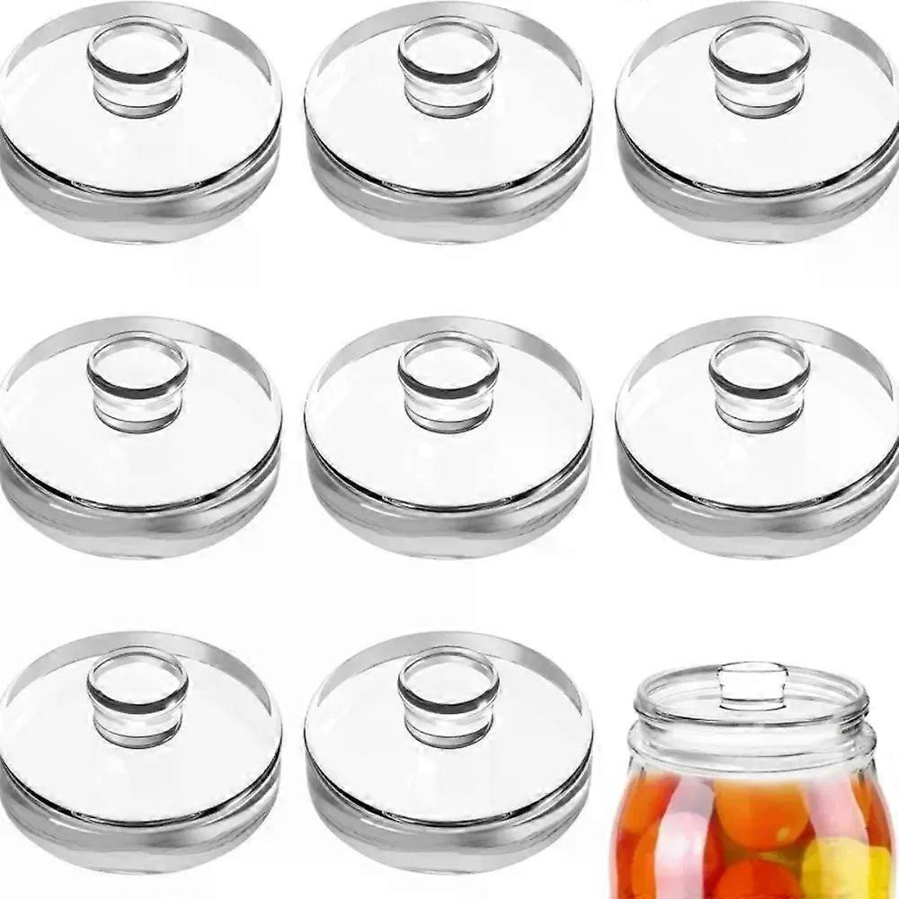 Gärgewichte Aus Glas Mit Griff, Versiegelte Schwere Gärgewichte, Küchenhelfer, Durchsichtiger Deckel Für Einmachgläser Mit Breiter Öffnung