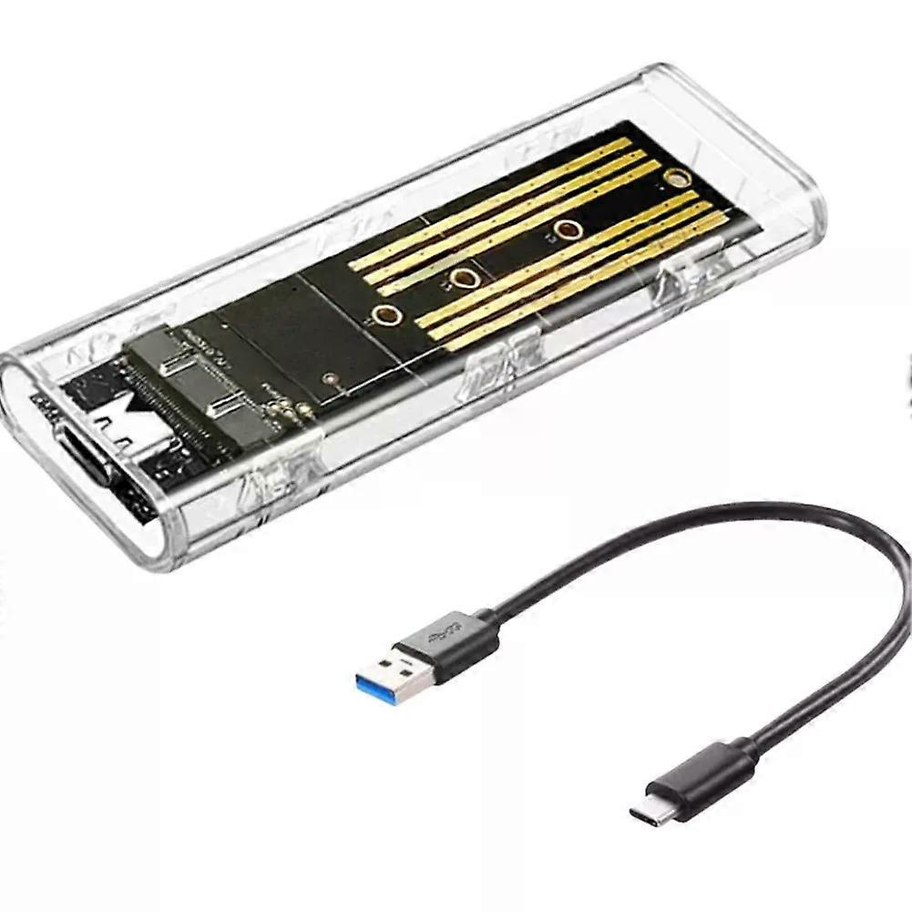 M.2 Ngff Sata Festplattengehäuse Typ C Usb 3.1 Transparentes Externes Ssd-gehäuse 10 Gbit/s Festplattengehäuseadapter Für 2230 2242 2260 2280