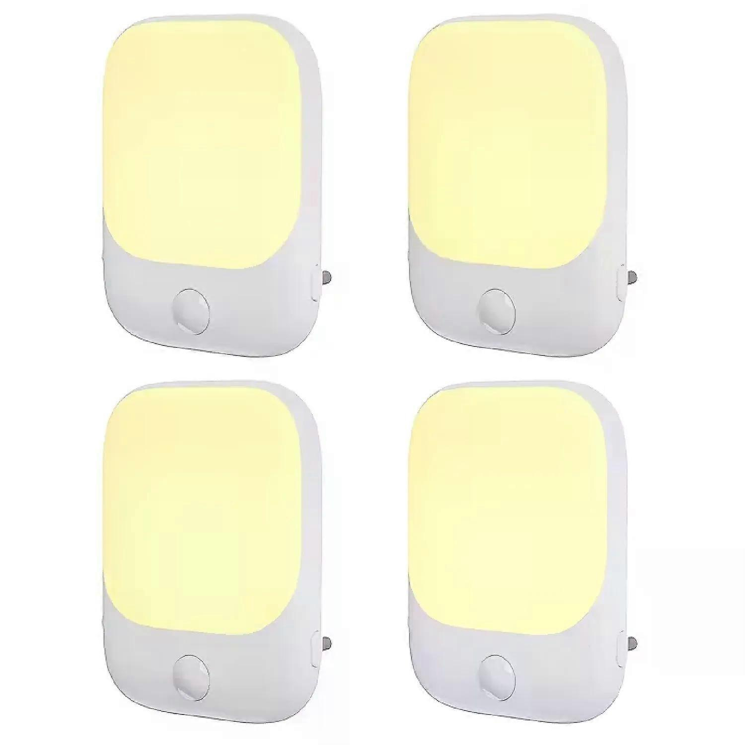 1/2/4 Led-nachtlichter, Verbunden Durch Wandstecker, Ausgestattet Mit Bewegungssensoren, Schalten Sich Automatisch Ein Und Sind Dimmbar.