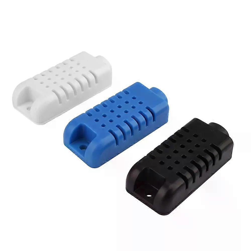 10 Stück Mini-gehäuse Für Temperatur- Und Feuchtigkeitssensoren Aus Kunststoff, 59 X 26 X 13 Mm, Schwarz, Weiß, Blau