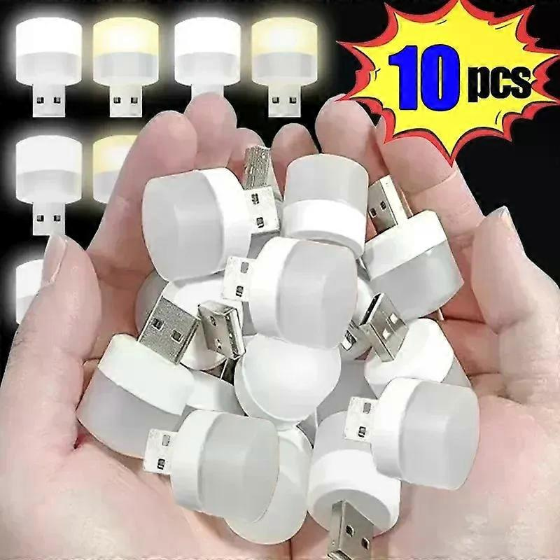10/1 Stück Usb-nachtlicht Mini-led-nachtlicht Usb-stecker Lampe Powerbank-ladefunktion Usb-buchlampe Runde Leselampe Augenschutzlampe
