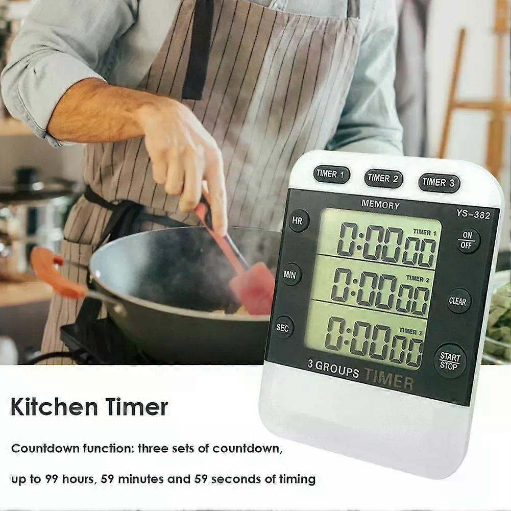 3-wege-küchentimer Mit Quadratischem Digitaldisplay, Countdown-funktion, Stoppuhr Für Die Küche, Praktischer Alarm, Küchenhelfer Für Zuhause