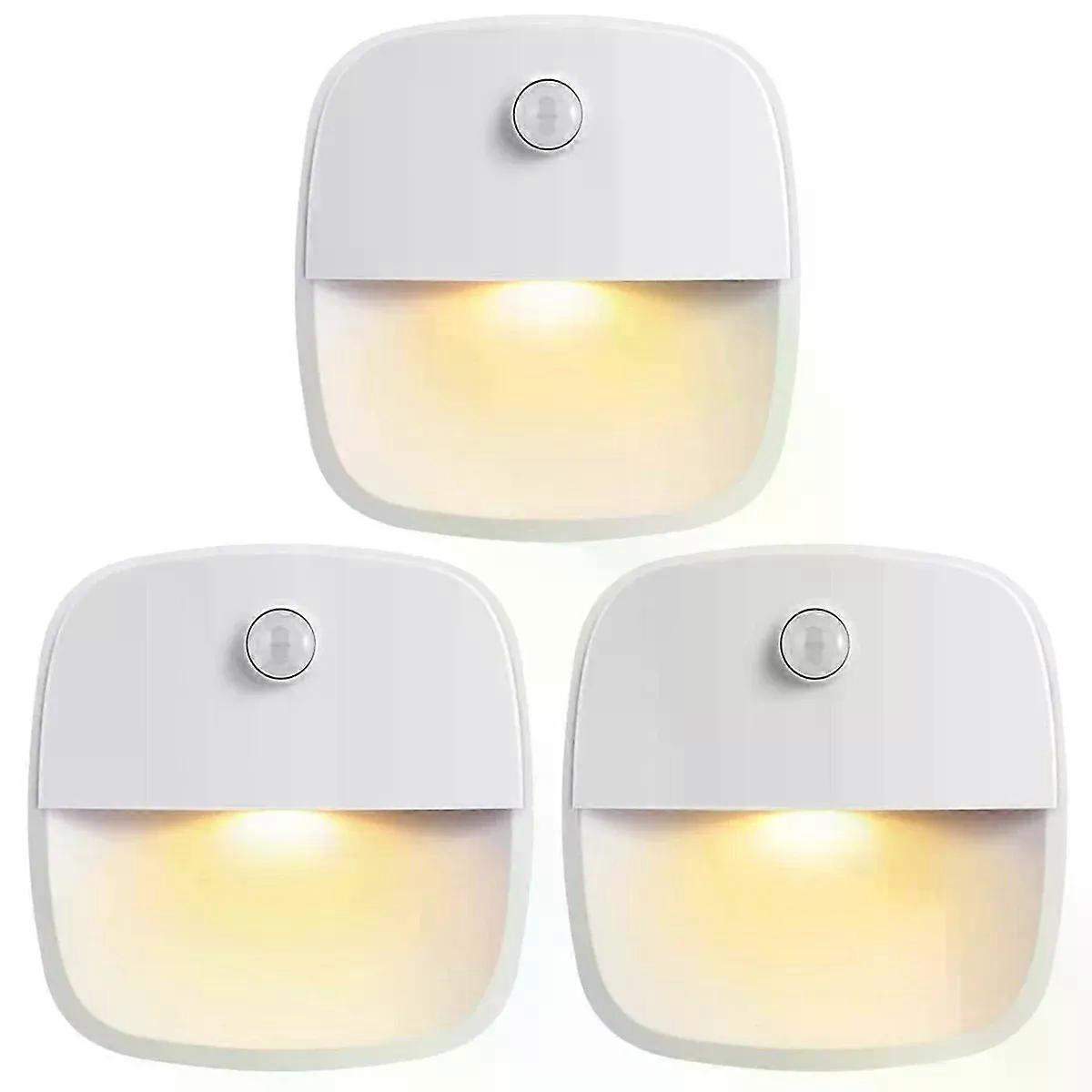 3er-pack Led-nachtlichter Mit Bewegungsmelder Für Den Innenbereich, Zum Aufkleben, Für Schrank, Flur, Treppe, Badezimmer, Kleiderschrank, Schlafzimmer