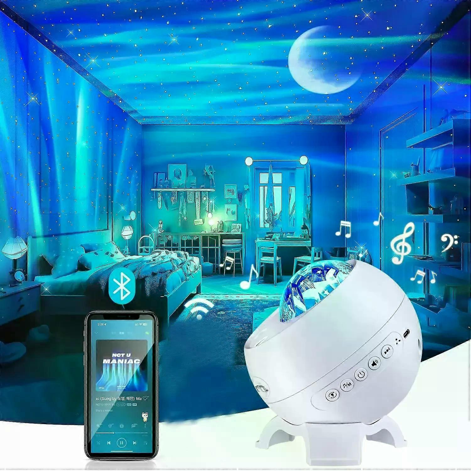 Galaxienprojektor, Nordlichter-sternenhimmel-projektor, Nachtlicht, Aurora-stern-mond-lampe, Spielzimmer-, Schlafzimmerdekoration, Kindergeschenk