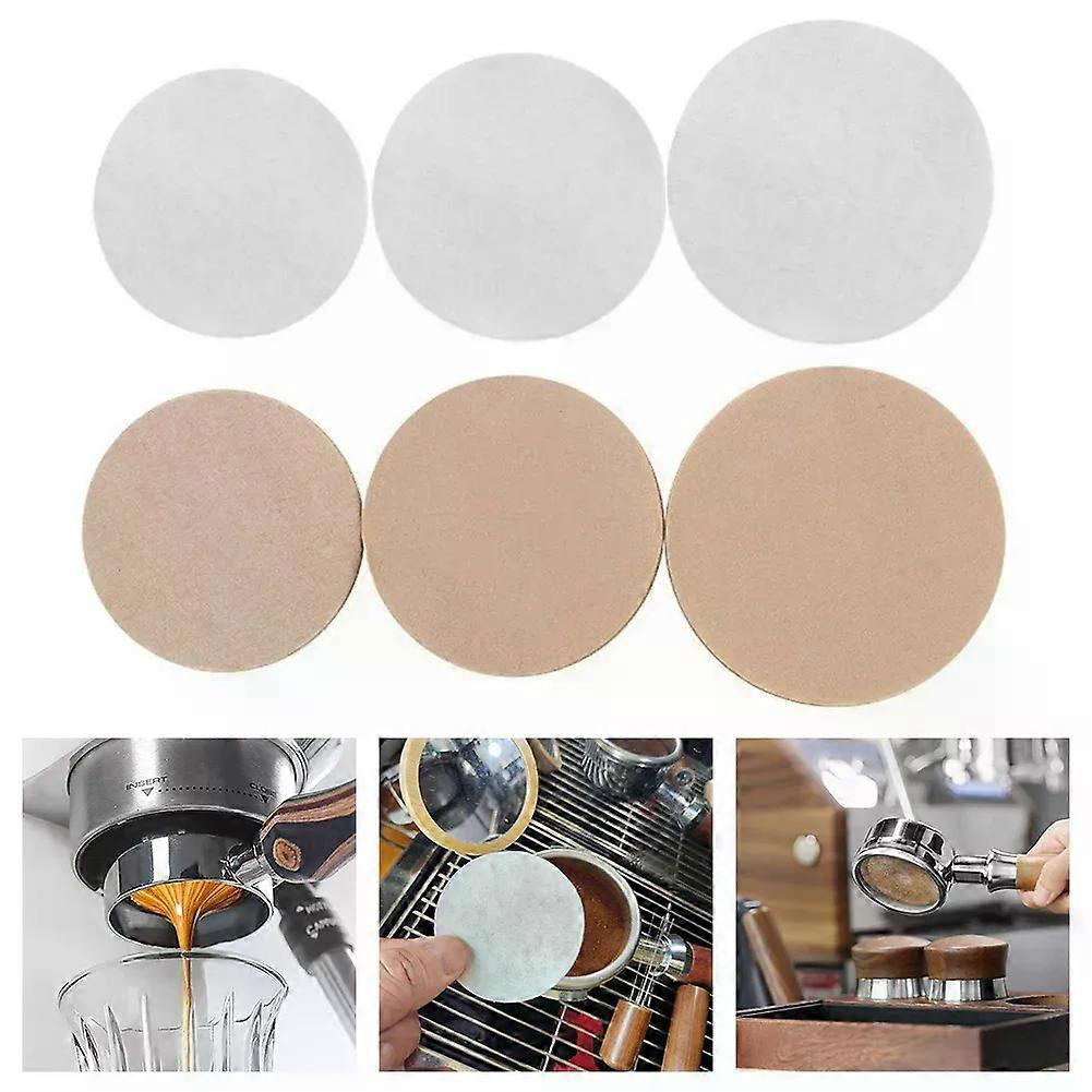 Pulverbehälterfilter, Kaffeefilterpapier, Weiß/braun, 100 Stück, 51 Mm/53 Mm/58 Mm, Für Espressomaschinen, Gute Reißfestigkeit