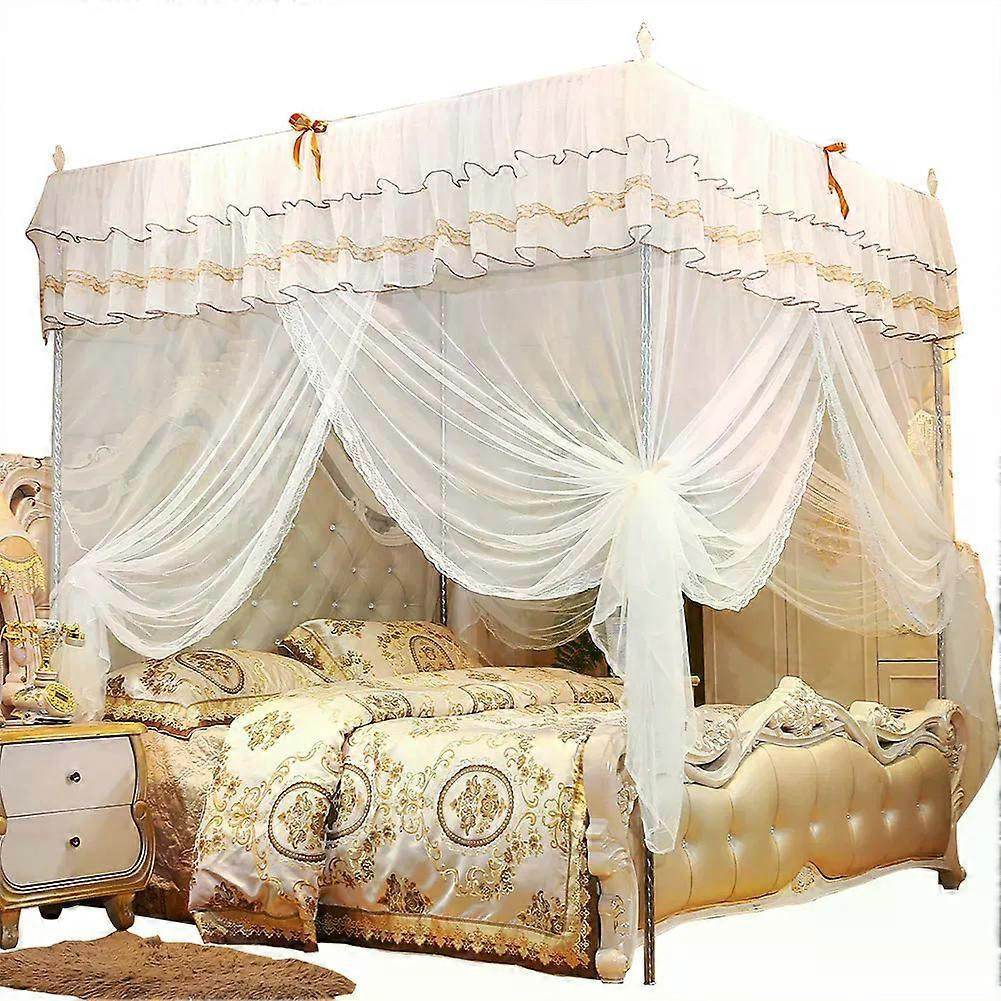 Luxuriöses Prinzessinnen-bett Mit Vier Eckpfosten Und Moskitonetz, Inklusive Baldachin Und Bettwäsche