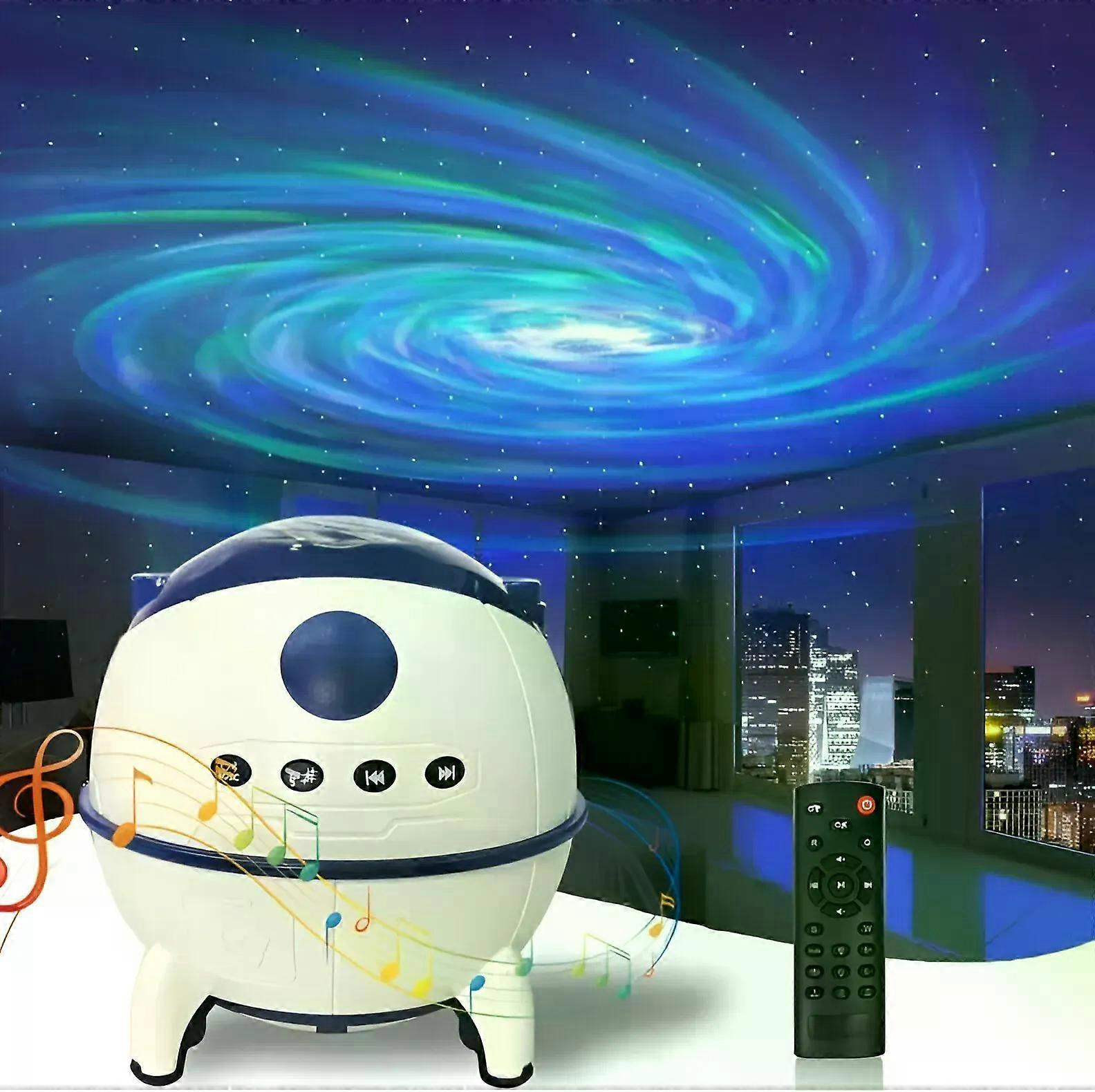 Neu Eingetroffen: Laser-raumkapsel-spiral-aurora-sternenprojektor – Bluetooth-lautsprecher-nachtlicht Mit Atmosphären- Und Sternenhimmel-effekt