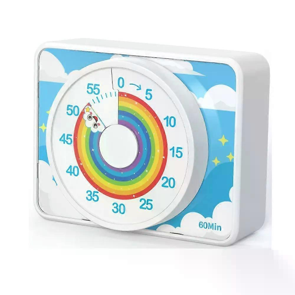 Regenbogenfarbener Visueller Timer Mit Cartoon-motiv, 60-minuten-countdown-timer Für Kinder Und Erwachsene, Geräuschloser Timer Für Klassenzimmer Und Homeschooling