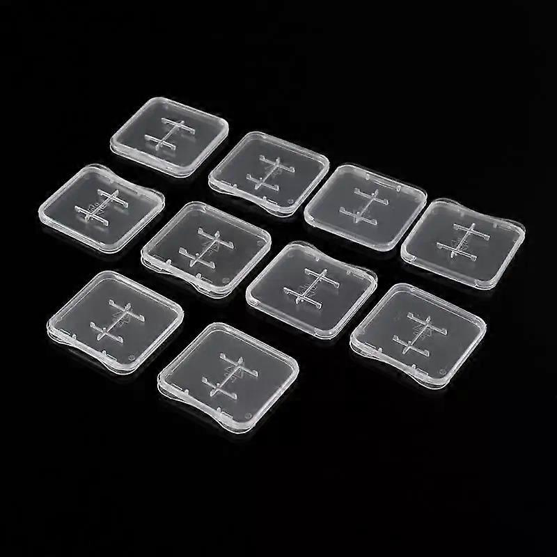 Sd-kartenhalter Aus Kunststoff Für Micro-sd-, Mic- Und Tf-karten, Speicherkartenhalterung Für Hüllen, Transparent Weiß, 10er-packung