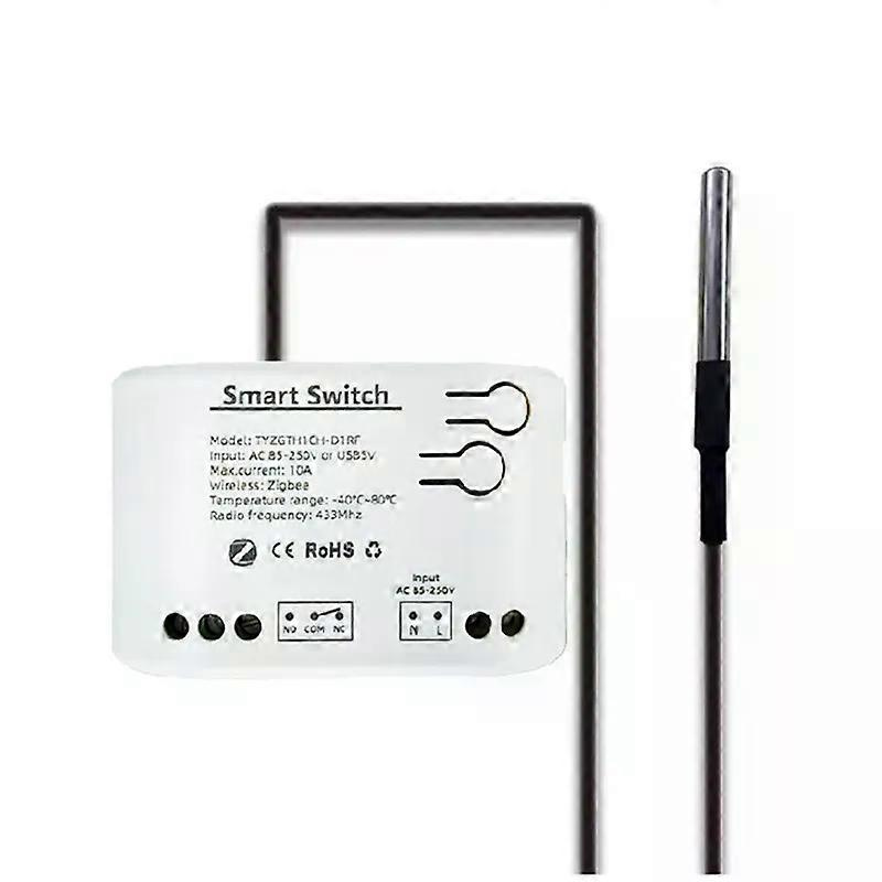Tuya Smart Zigbee-schalter Mit Temperatursensor, Passivem Potentialfreiem Kontakt, Zigbee-relais, Kompatibel Mit Home Assistant