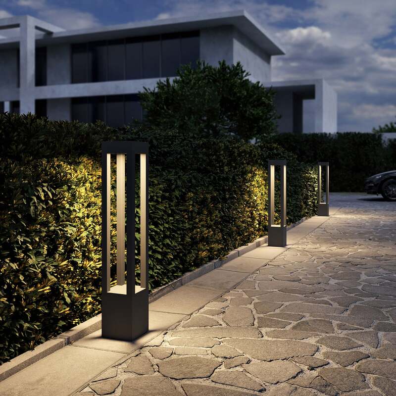 [neuwertig] B-ware Arcchio Pollerleuchte Gartenleuchte Lienna Led Außenlampe Grau 90cm Ip65 850lm
